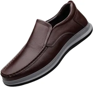 Men's Slip-on Shoes Soft-Soled Round-Toe Casual Shoes Height-Increasing wear-Resistant Low-top Breathable Shock-Absorbing Shoes for Men(White-Patch Five-Pointed star4,6.5)