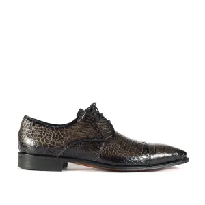 Mezlan 4818-J Men's Shoes Gray Exotic Alligator Skin Cap-Toe Derby (MZS3390)