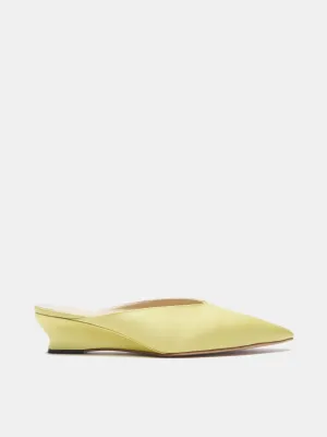 Micro Wedge Mule / Lime Satin