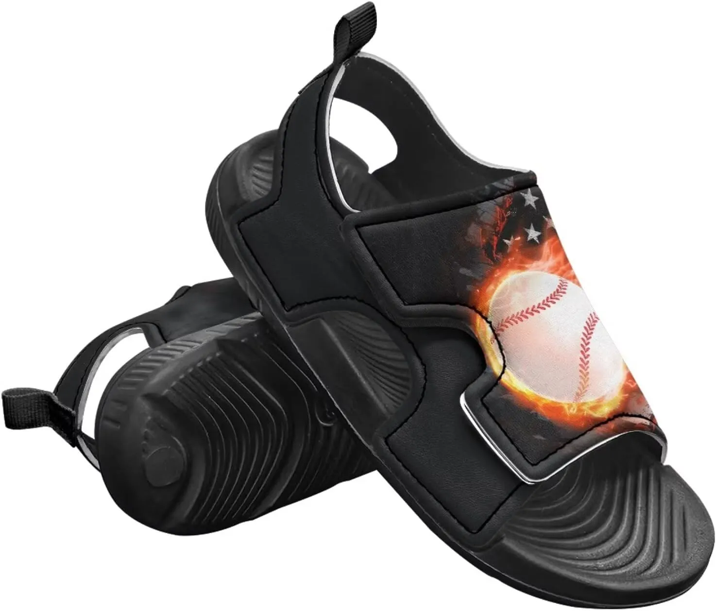Novelty Balls Design Kids Sandals Toddler Summer Sandal Slide with Adjustable Hook and Loop Strap Sport Shoes