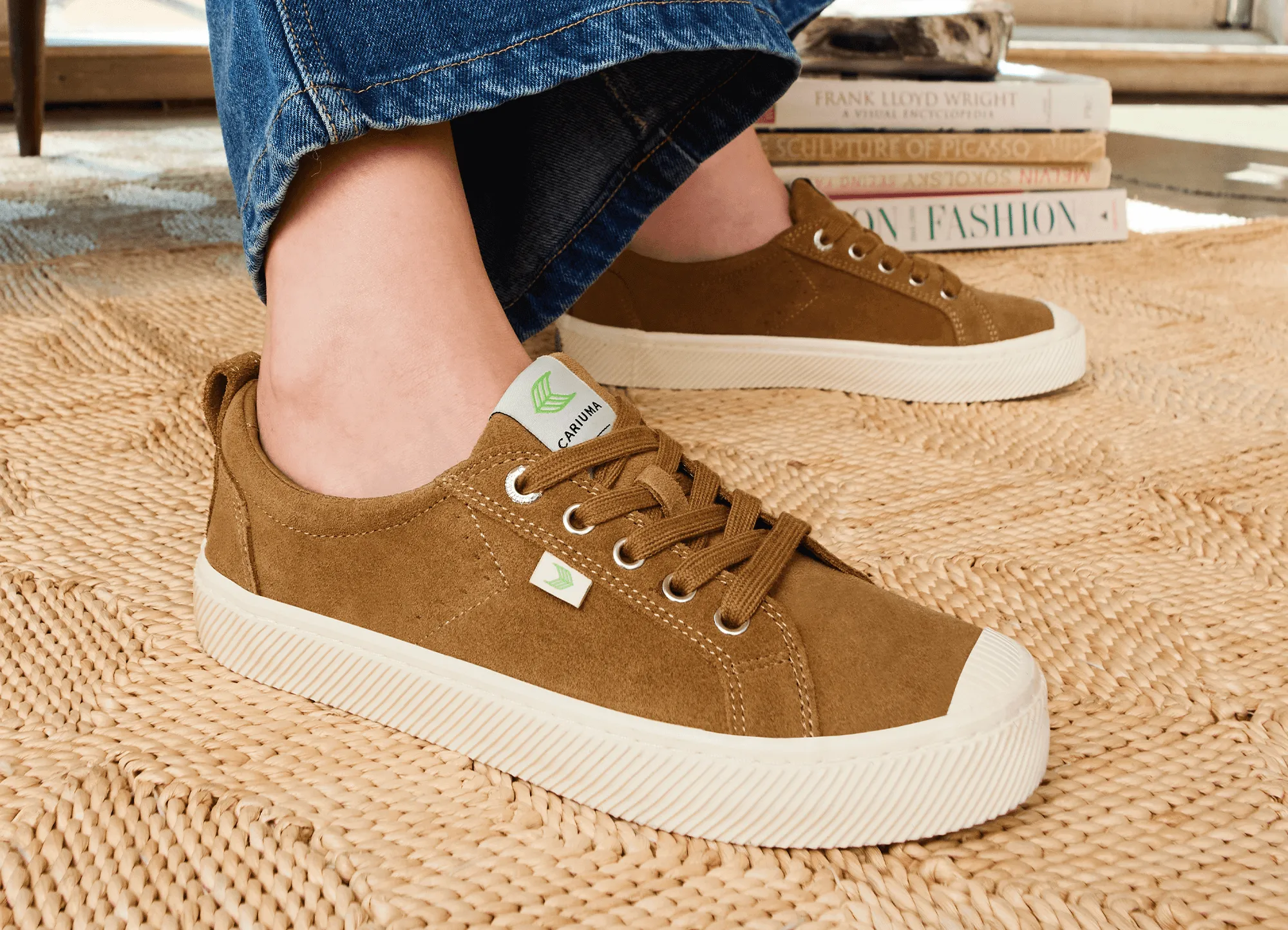 OCA Low Stripe Leopard Print Suede Sneaker