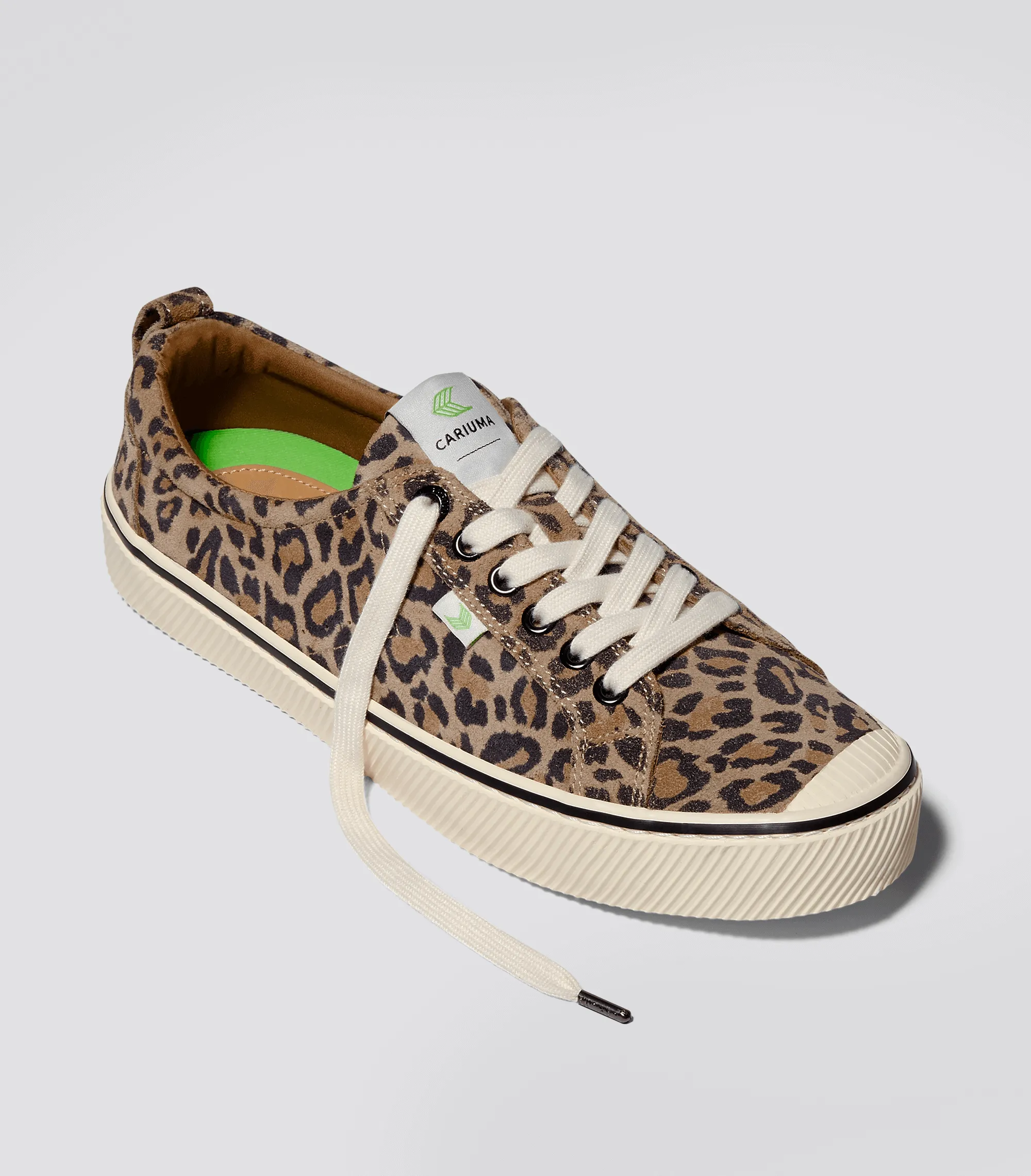 OCA Low Stripe Leopard Print Suede Sneaker
