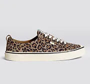 OCA Low Stripe Leopard Print Suede Sneaker