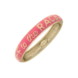 Off to the Races Sculpted Enamel Hinge Bracelet