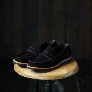 Oslo Penny Loafers Suede (Phantom Black) Goodyear Welted