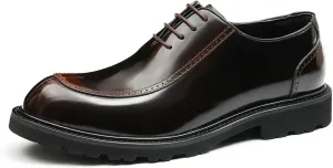 Oxfords Dress Shoes for Men Patent Leather Wingtip Formal Derby Fashion Comfortable Business Causal Tuxedo Shoes Mens Prom Wedding Shoes