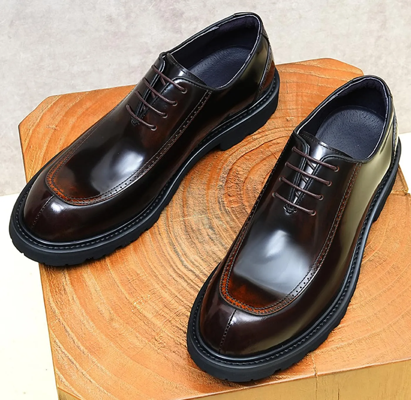 Oxfords Dress Shoes for Men Patent Leather Wingtip Formal Derby Fashion Comfortable Business Causal Tuxedo Shoes Mens Prom Wedding Shoes