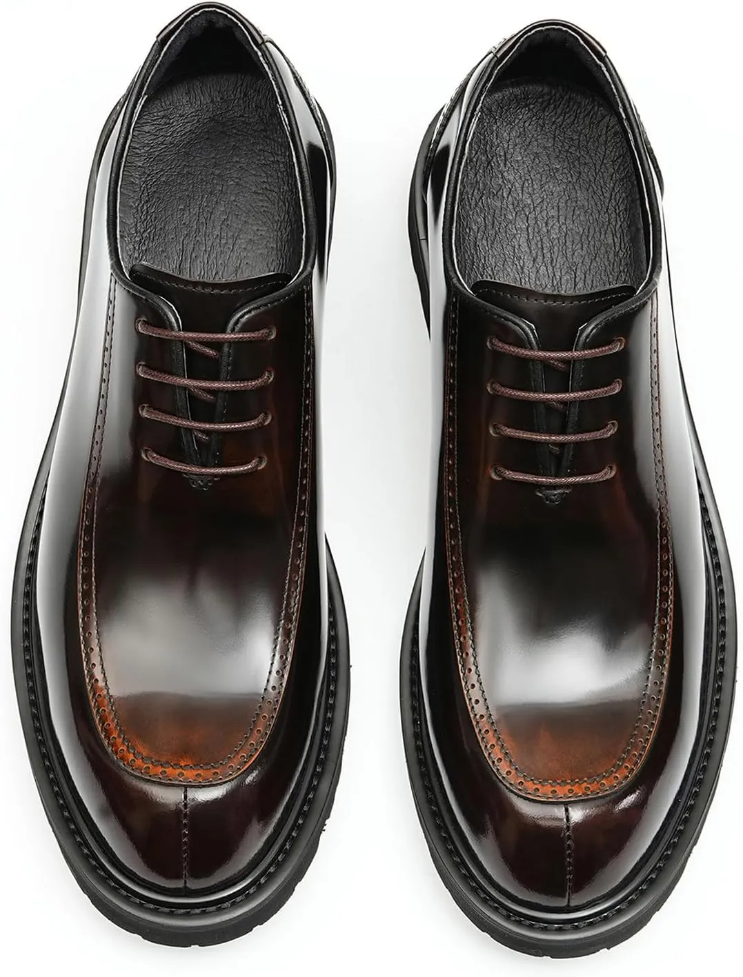 Oxfords Dress Shoes for Men Patent Leather Wingtip Formal Derby Fashion Comfortable Business Causal Tuxedo Shoes Mens Prom Wedding Shoes