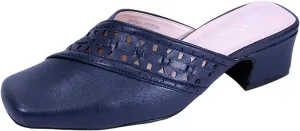Peerage Darcie Women's Wide Width Mid-Heel Leather Dress Mules
