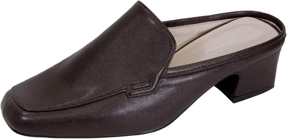 Peerage Jackie Women's Wide Width Comfort Casual Leather Mules