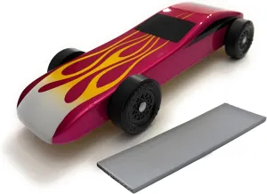 Pinewood Car | Includes Shaped Body, Flex Weight and Stock Official Scout Wheels & Axles | Sports Car Derby Kit