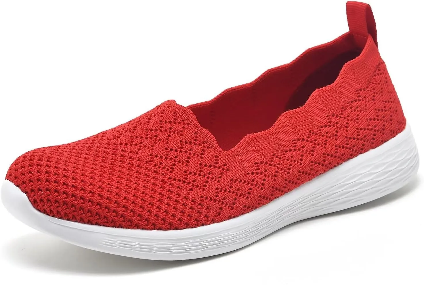 poemlady Women's Slip on Loafer Shoes - Mesh Casual Ballet Flat Nurse Walking Sneakers Knit Round Toe Memory Foam Casual Shoes