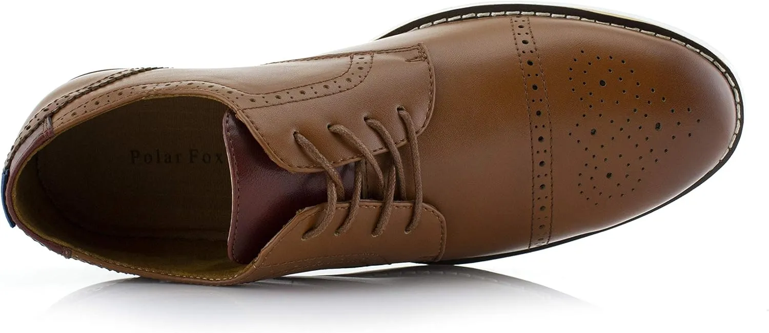 Polar Fox Men Casual Low-Tops Lace up Derby Dress Shoes