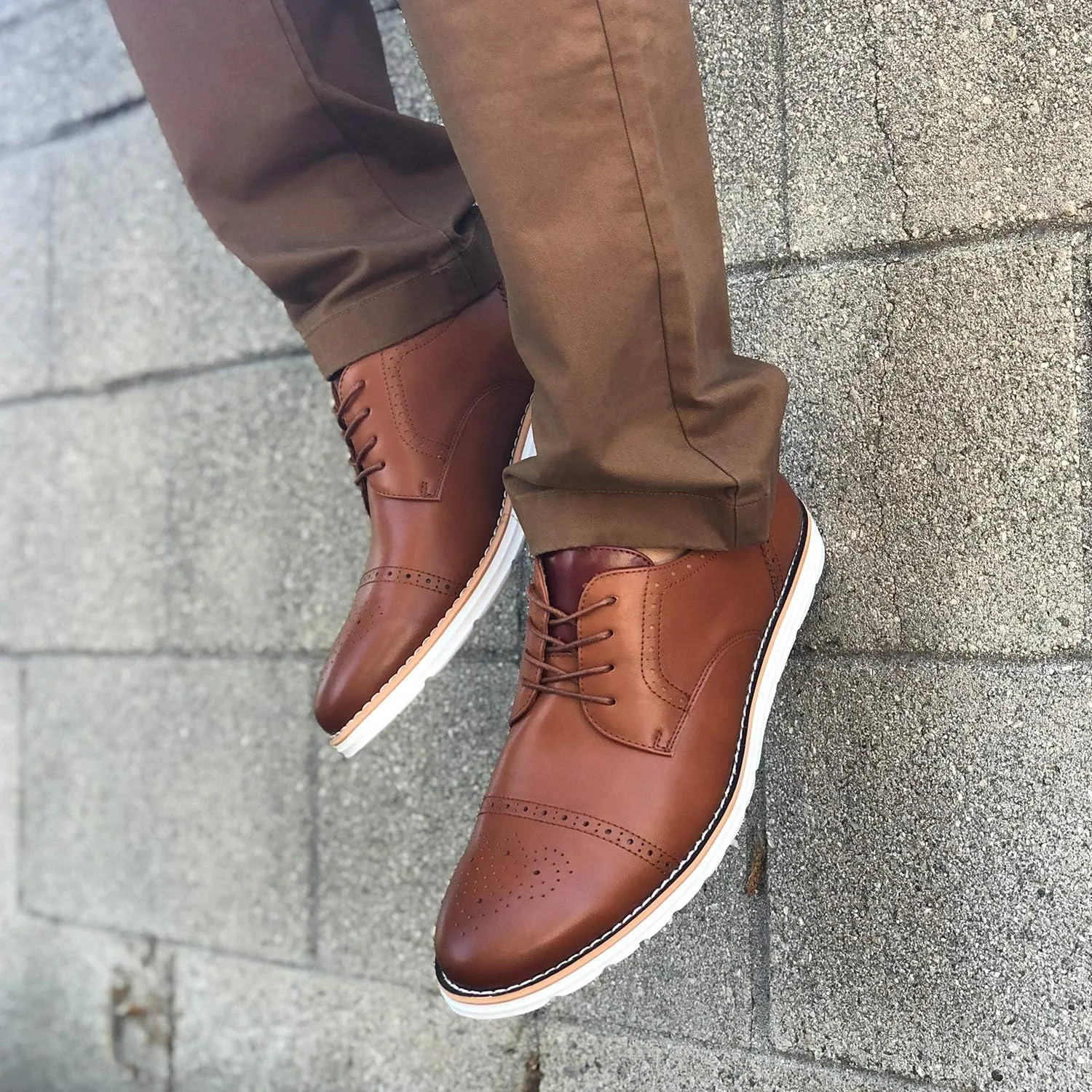 Polar Fox Men Casual Low-Tops Lace up Derby Dress Shoes