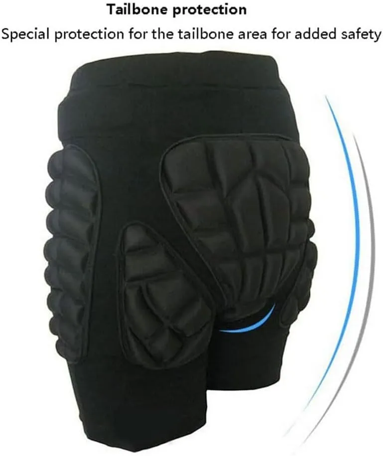 Protective Padded Shorts, 3D Protection Hip Butt EVA Protective Gear Guard Breathable Impact Protection Shorts for Ski Snowboard Skateboarding
