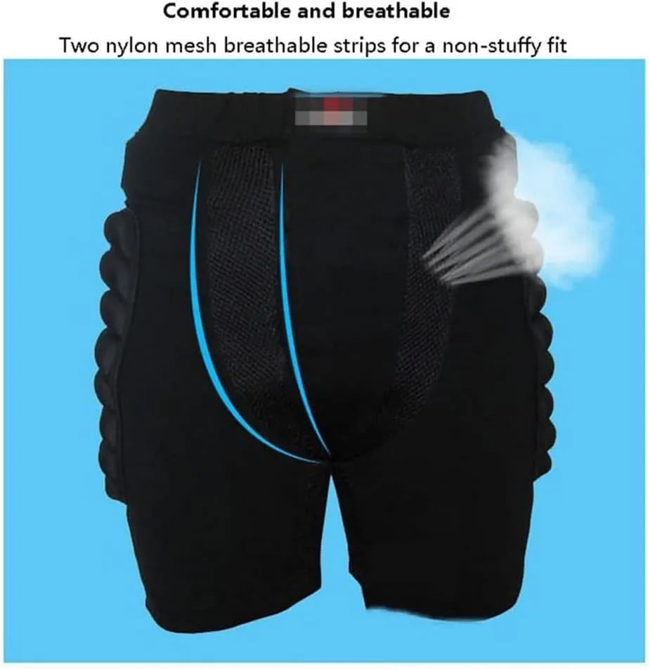 Protective Padded Shorts, 3D Protection Hip Butt EVA Protective Gear Guard Breathable Impact Protection Shorts for Ski Snowboard Skateboarding