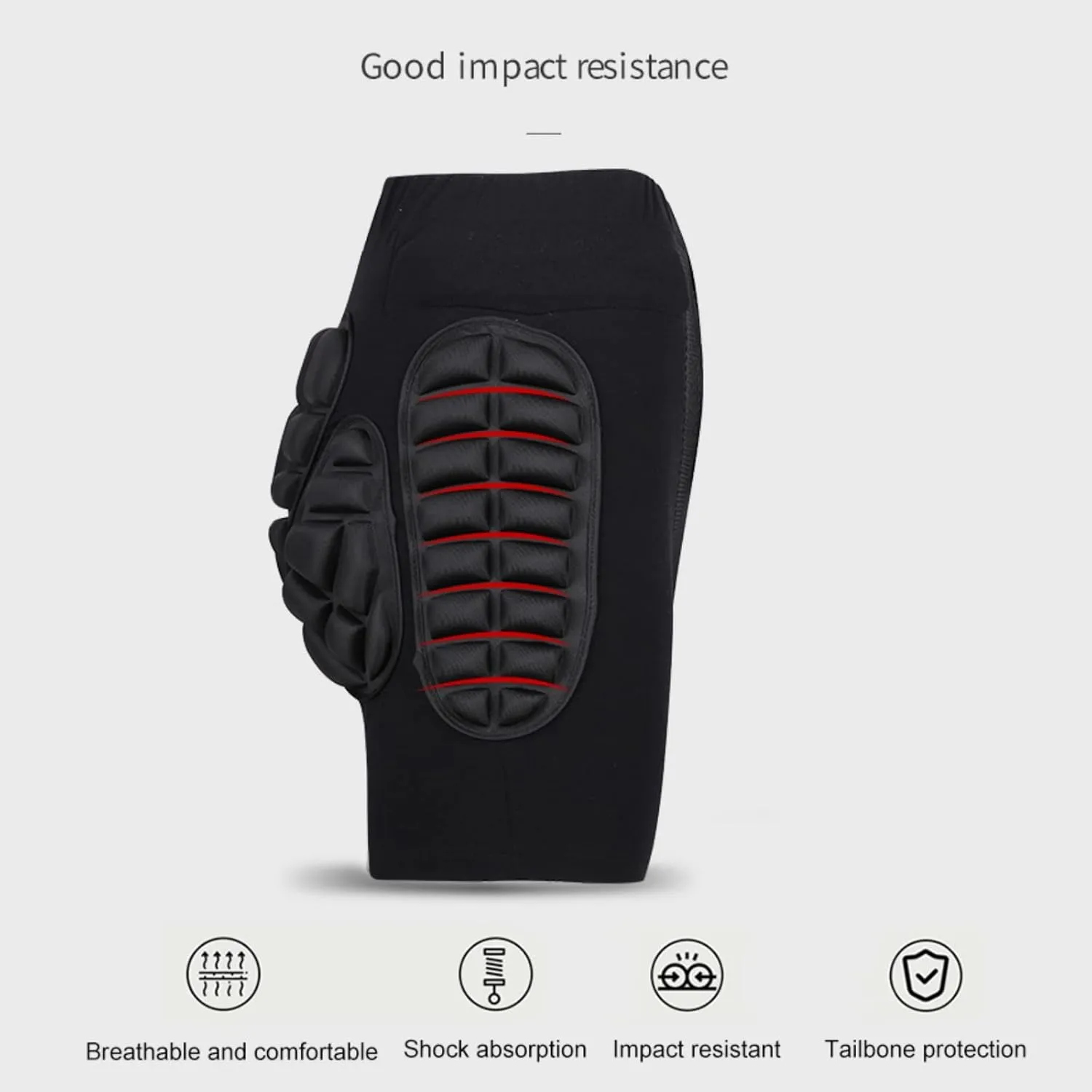 Protective Padded Shorts, 3D Protection Hip Butt Protector Snowboarding Padded Short Pants for Men Women Youth Ski