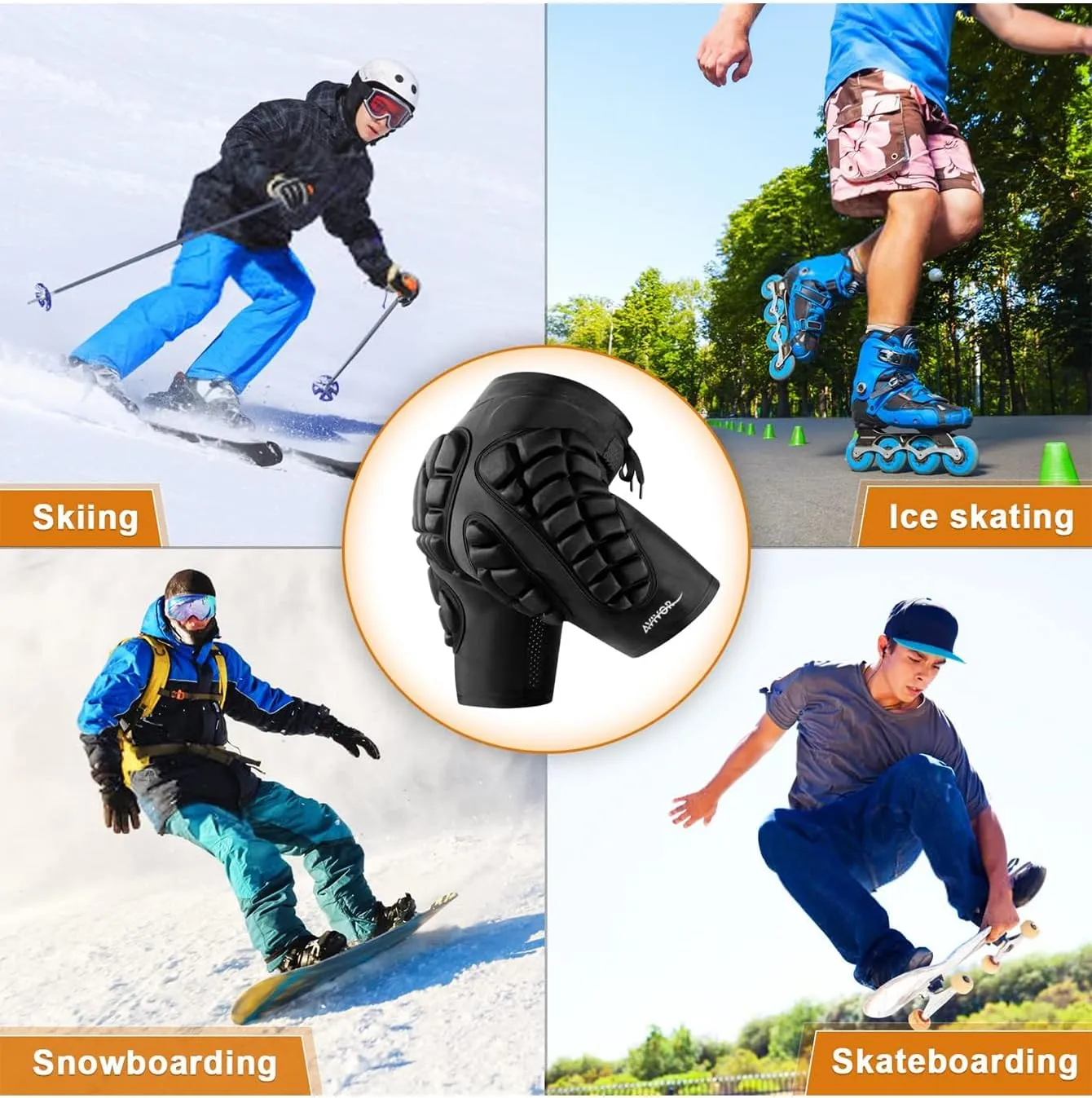 Protective Padded Shorts for Snowboard,Skate and Ski,Thick Protection for Hip,Butt and Tailbone