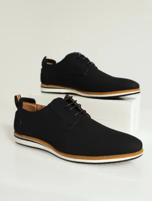 Pu Derby With Padded Back Counter Shoe - Black