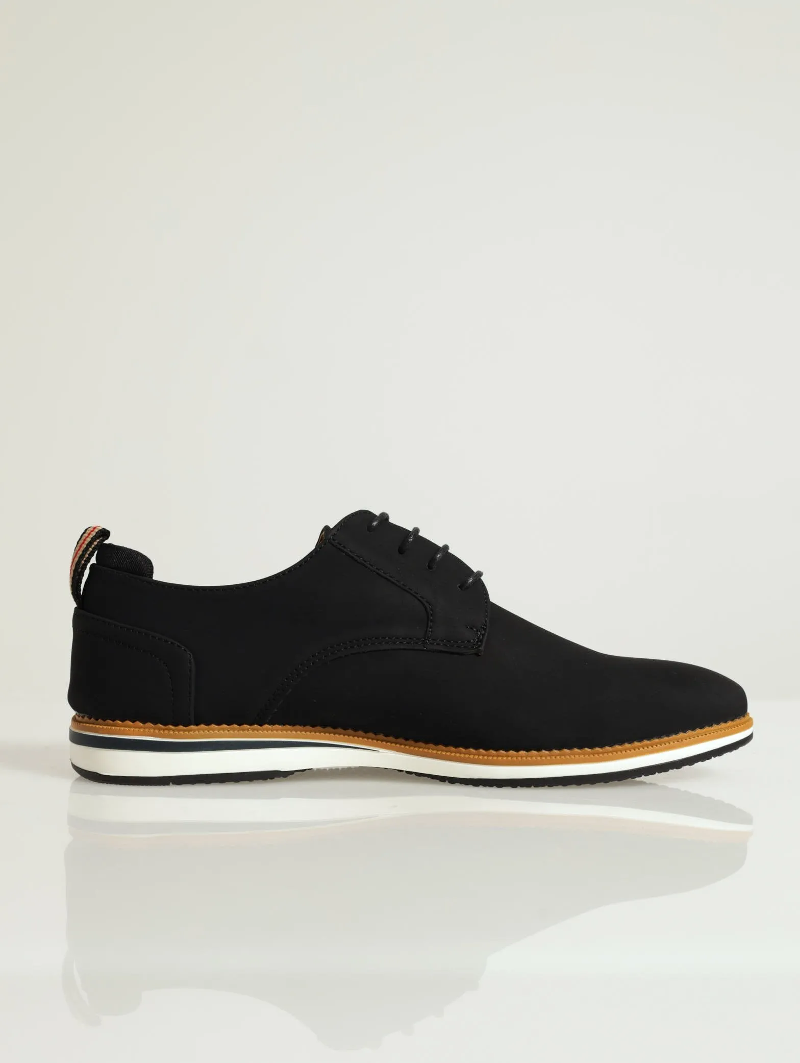 Pu Derby With Padded Back Counter Shoe - Black