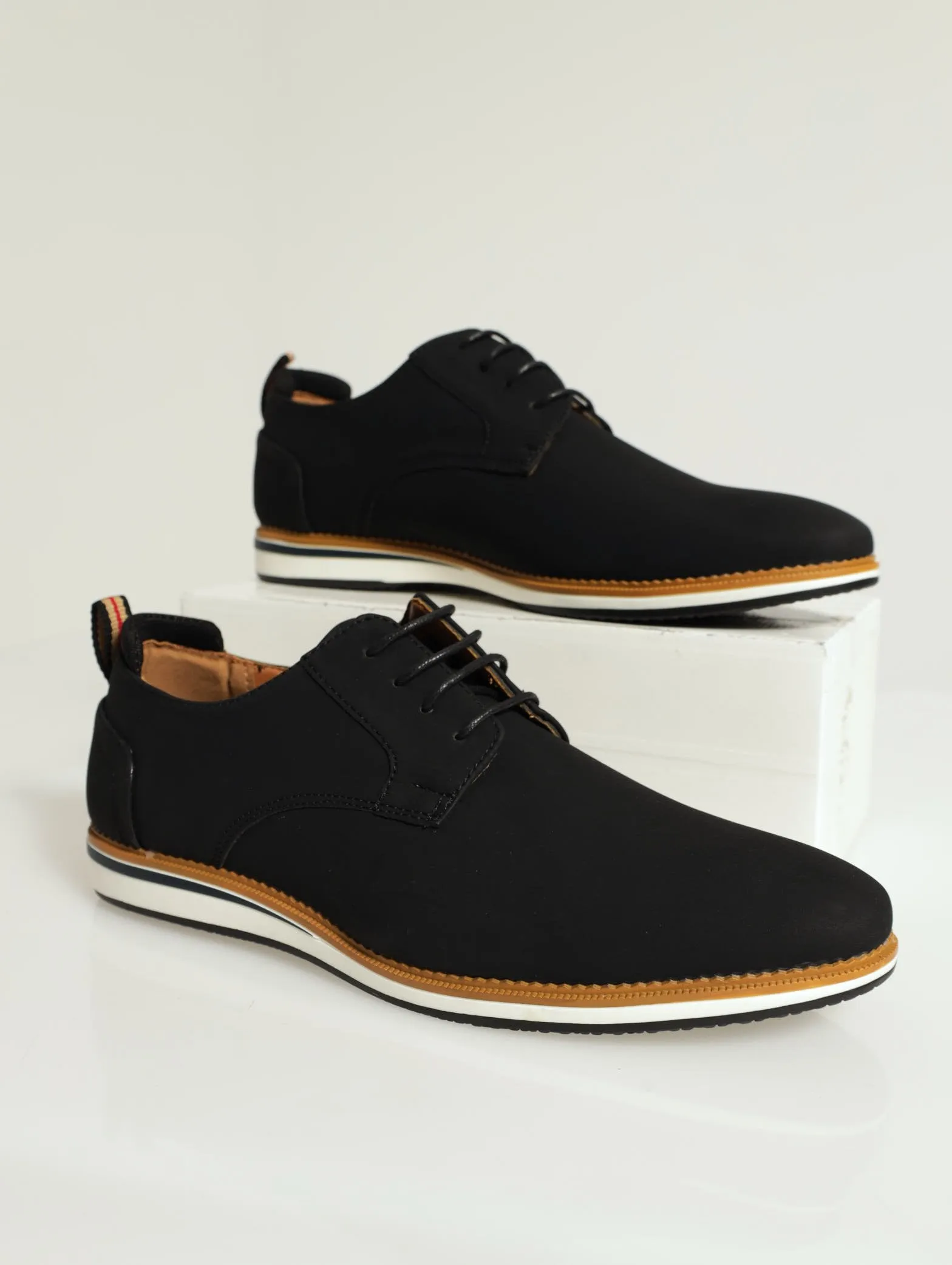 Pu Derby With Padded Back Counter Shoe - Black