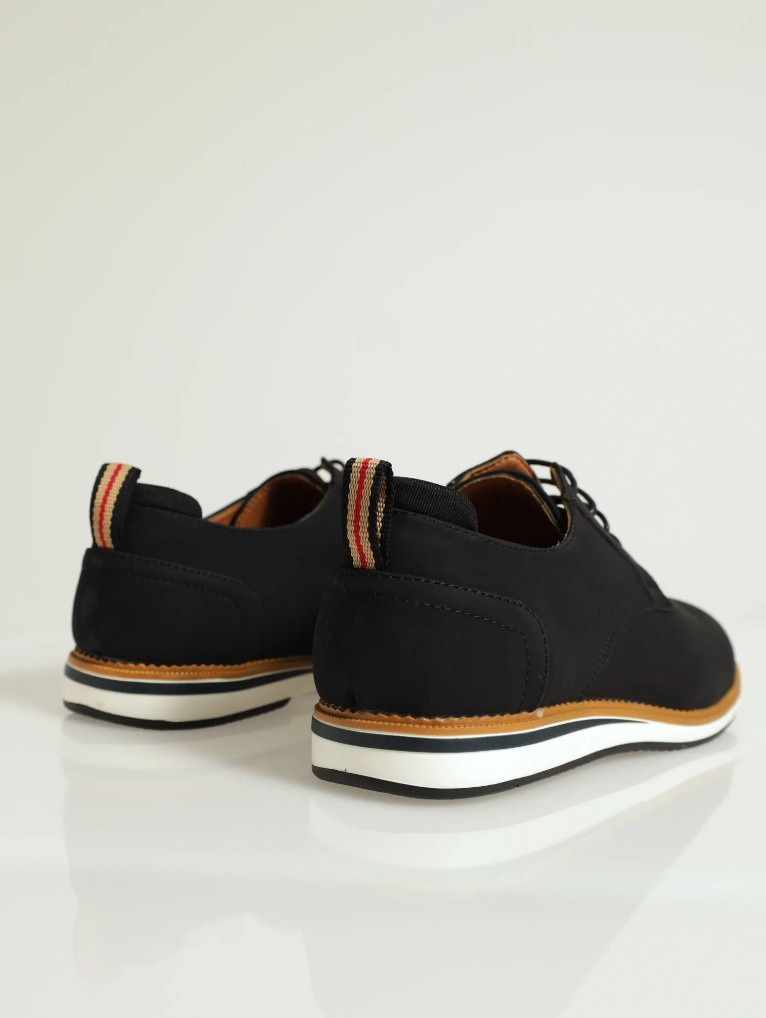 Pu Derby With Padded Back Counter Shoe - Black