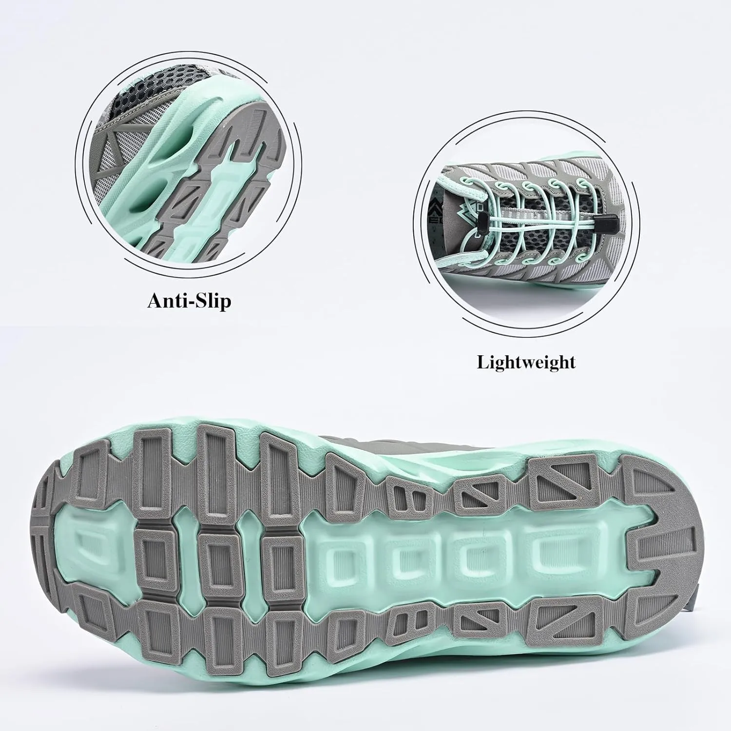 Queday Men's Women's Amphibious Water Shoes Closed Toe Hiking Sandals Summer Outdoor Water Sandal Non-Slip River Shoes Quick Drying