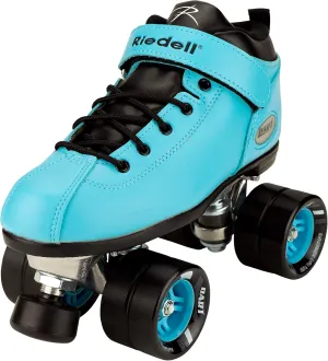 Riedell Dart Roller Skate - Quad Roller Speed Skates | Light Blue | Size 1
