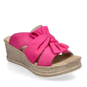 Rieker 68789-31 Women’s Magenta Wedge Mule Sandals – Fashion & Comfort