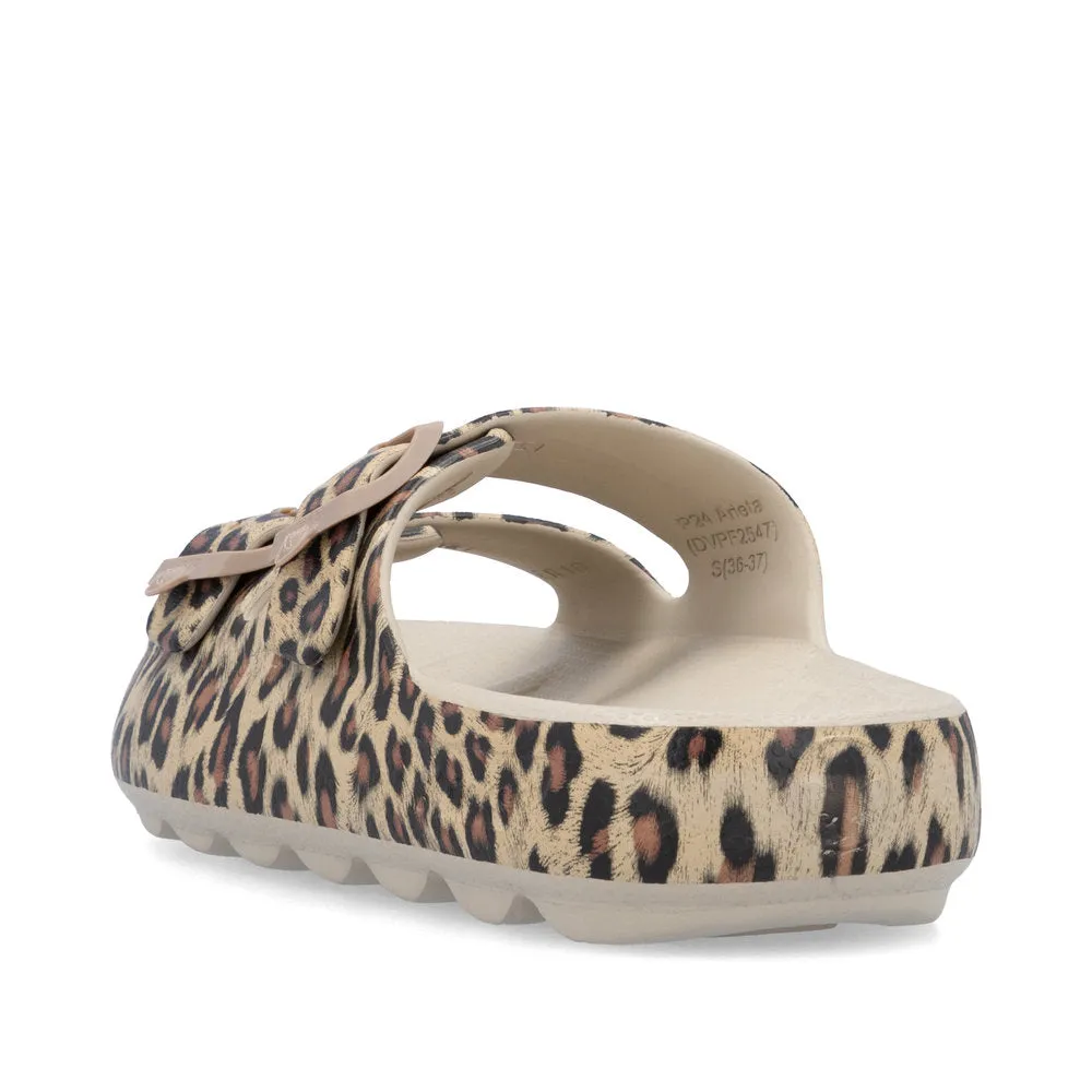 Rieker Evolution P2450 - Ladies Mule in Leopard Print
