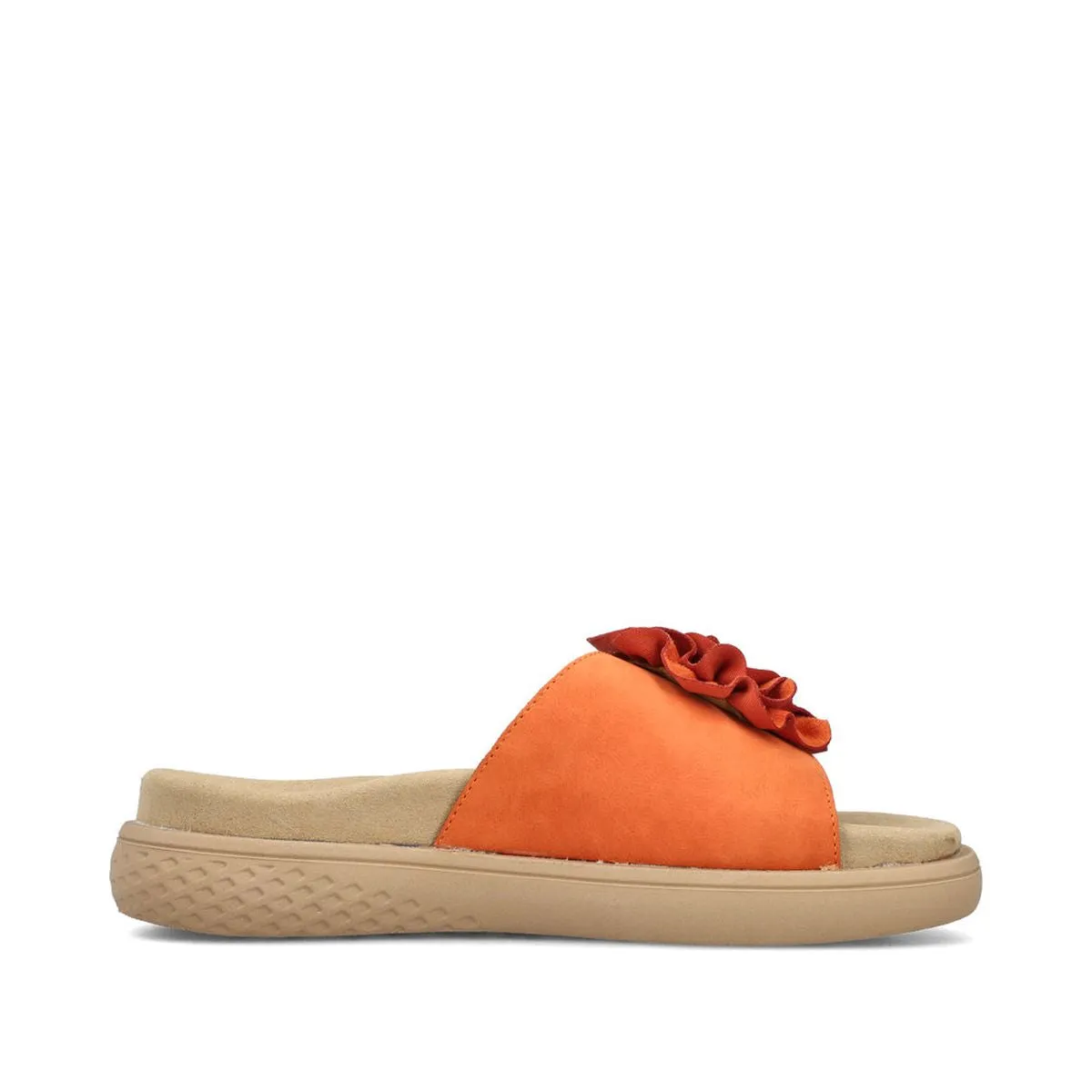 Rieker V1562-38 Morelia Slide Sandals in Pumpkin | Women's Summer Mule Sandals