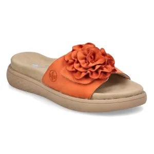 Rieker V1562-38 Morelia Slide Sandals in Pumpkin | Women's Summer Mule Sandals