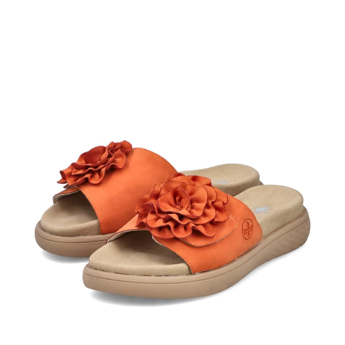 Rieker V1562-38 Morelia Slide Sandals in Pumpkin | Women's Summer Mule Sandals