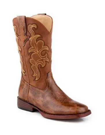 Roper Quills Cognac Ostrich Print/Cognac