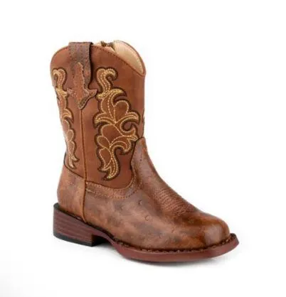 Roper Quills Cognac Ostrich Print/Cognac