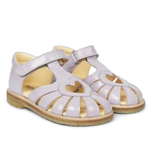 Sandal with heart detail and velcro closure