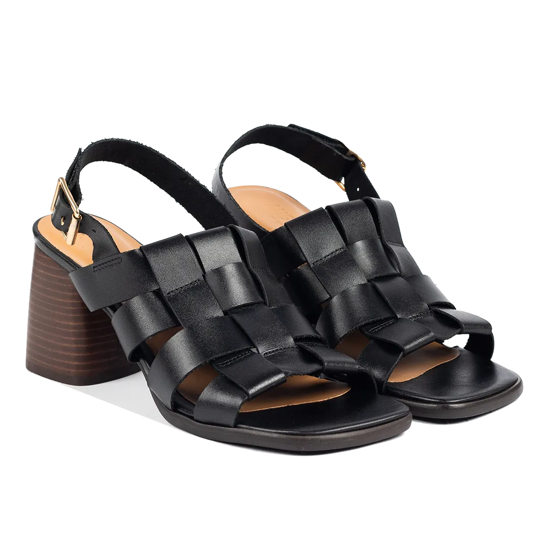 Sandal with sculptural heel