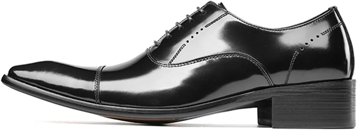 Santimon Men's Handcrafted Oxford Dress Shoes | Genuine Leather Brogue Derby for Business/Wedding/Tuxedo | Cushioned Outsole Formal Shoes | Prom & Casual Luxury Footwear