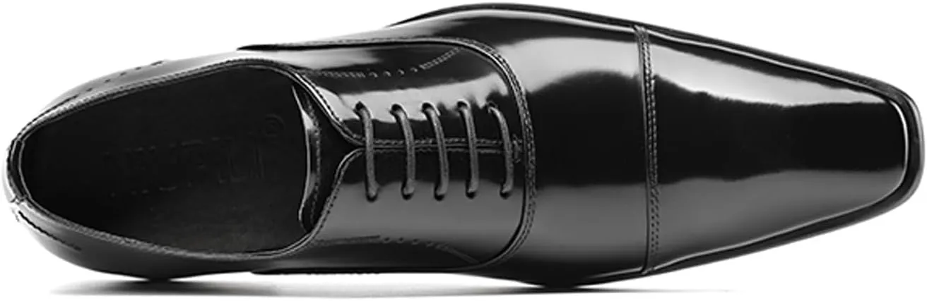 Santimon Men's Handcrafted Oxford Dress Shoes | Genuine Leather Brogue Derby for Business/Wedding/Tuxedo | Cushioned Outsole Formal Shoes | Prom & Casual Luxury Footwear