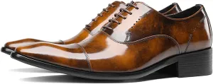 Santimon Men's Handcrafted Oxford Dress Shoes | Genuine Leather Brogue Derby for Business/Wedding/Tuxedo | Cushioned Outsole Formal Shoes | Prom & Casual Luxury Footwear