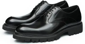 Santimon Men's Oxfords Black Formal Dress Business Shoes Comfort Leather Pionted Toe Derby Casual Shoes for Men