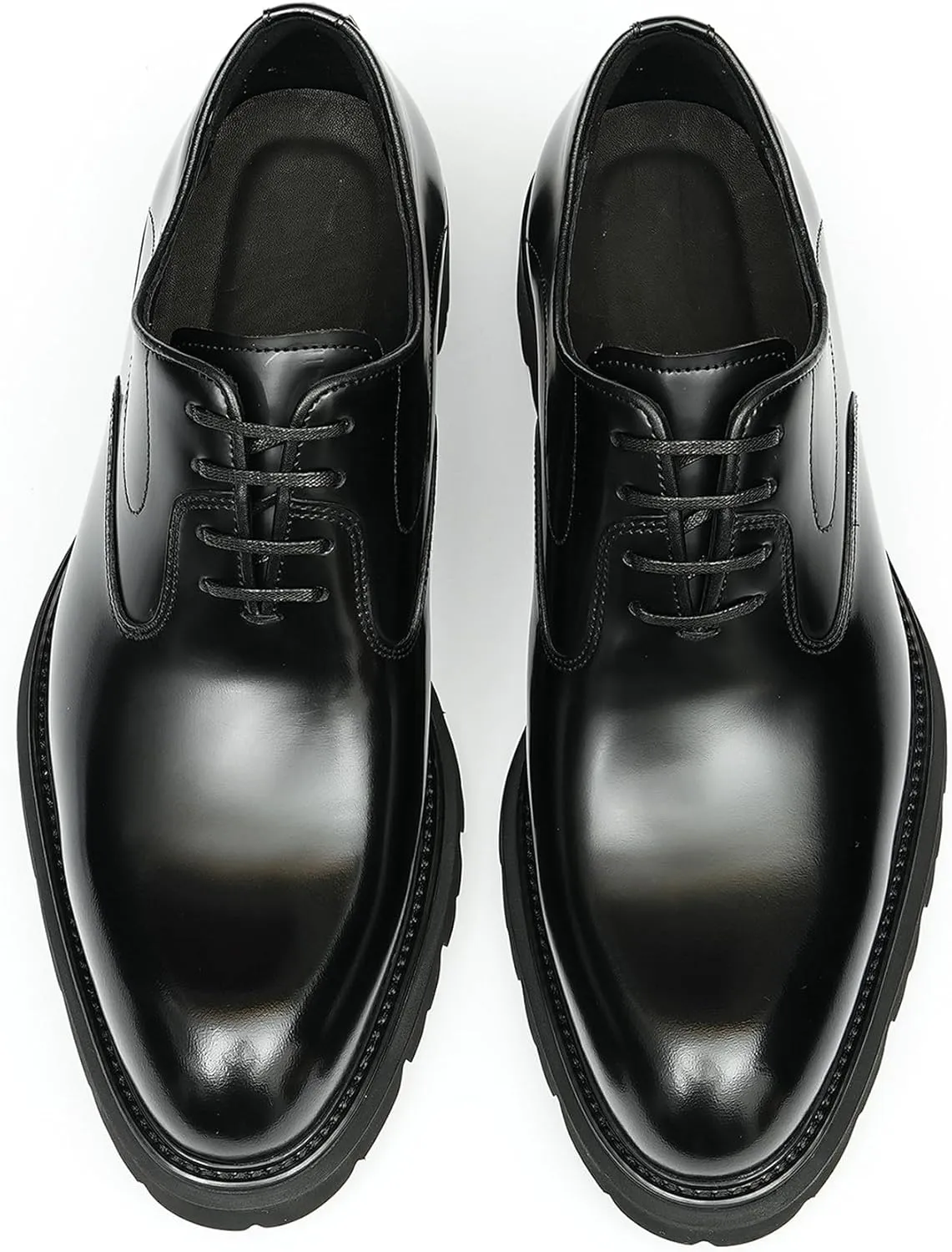 Santimon Men's Oxfords Black Formal Dress Business Shoes Comfort Leather Pionted Toe Derby Casual Shoes for Men