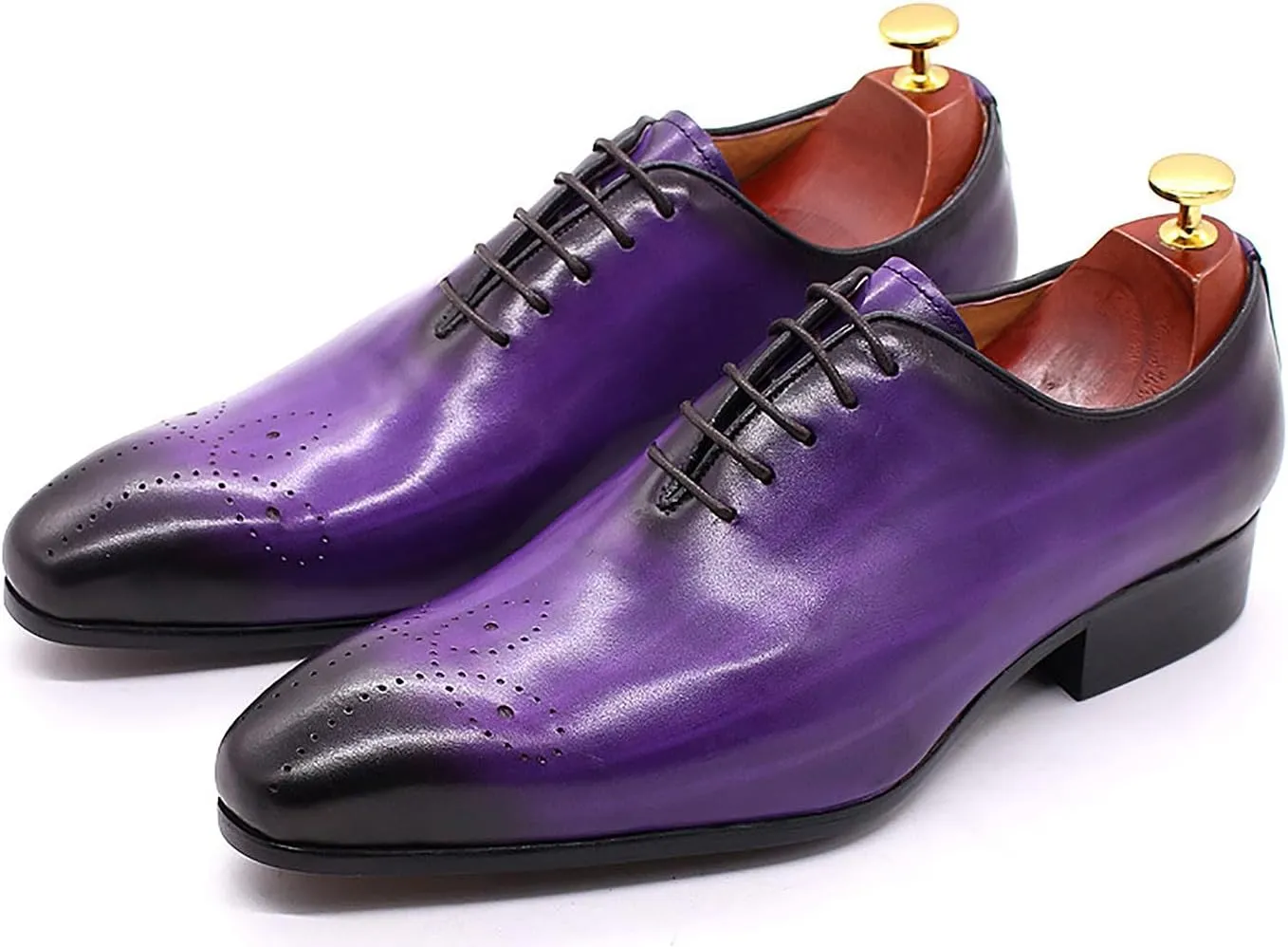 Santimon Mens Oxfords Formal Dress Genuine Leather Handmade Derby Casual Brogues Oxfords Tuxedo Fashion Walking Shoes for Men