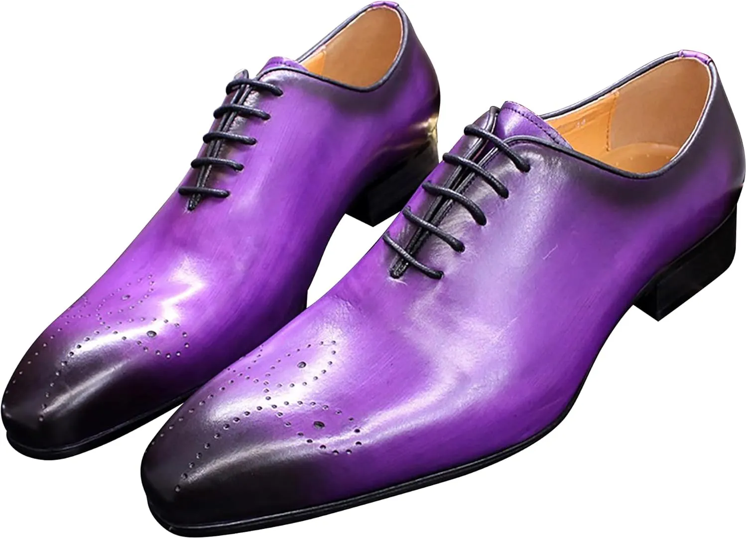 Santimon Mens Oxfords Formal Dress Genuine Leather Handmade Derby Casual Brogues Oxfords Tuxedo Fashion Walking Shoes for Men