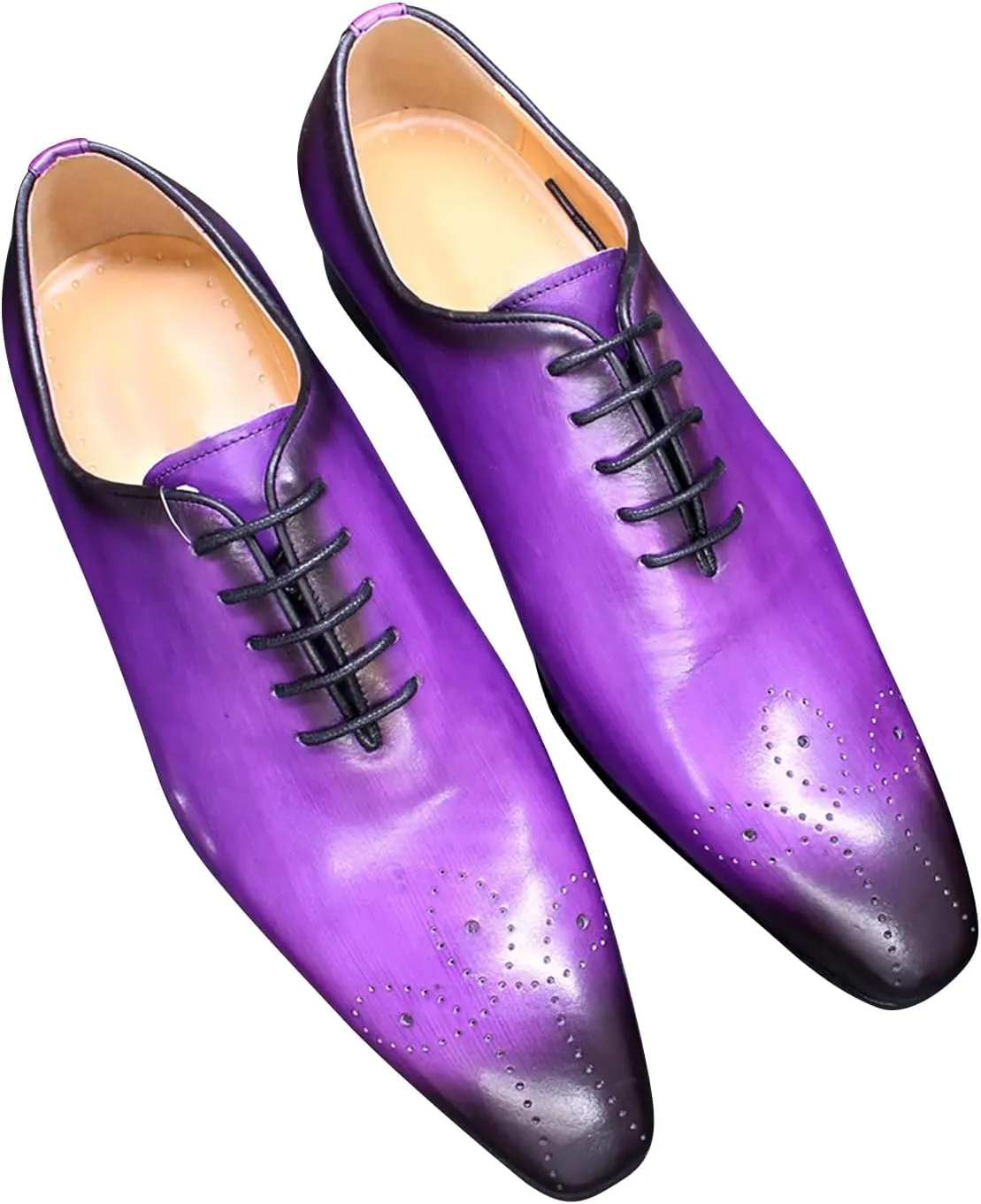 Santimon Mens Oxfords Formal Dress Genuine Leather Handmade Derby Casual Brogues Oxfords Tuxedo Fashion Walking Shoes for Men