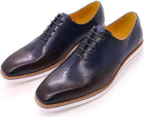 Santimon Mens Oxfords Formal Dress Suit Shoes Genunie Leather Plain Toe Brogues Modern Prom Derby Men's Prom Wedding Business Causal Fashion Comfortable Tuxedo Shoes for Men