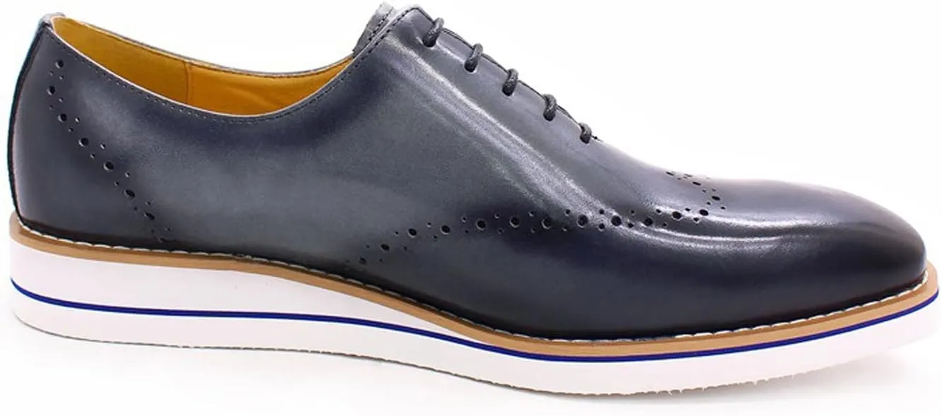 Santimon Mens Oxfords Formal Dress Suit Shoes Genunie Leather Plain Toe Brogues Modern Prom Derby Men's Prom Wedding Business Causal Fashion Comfortable Tuxedo Shoes for Men