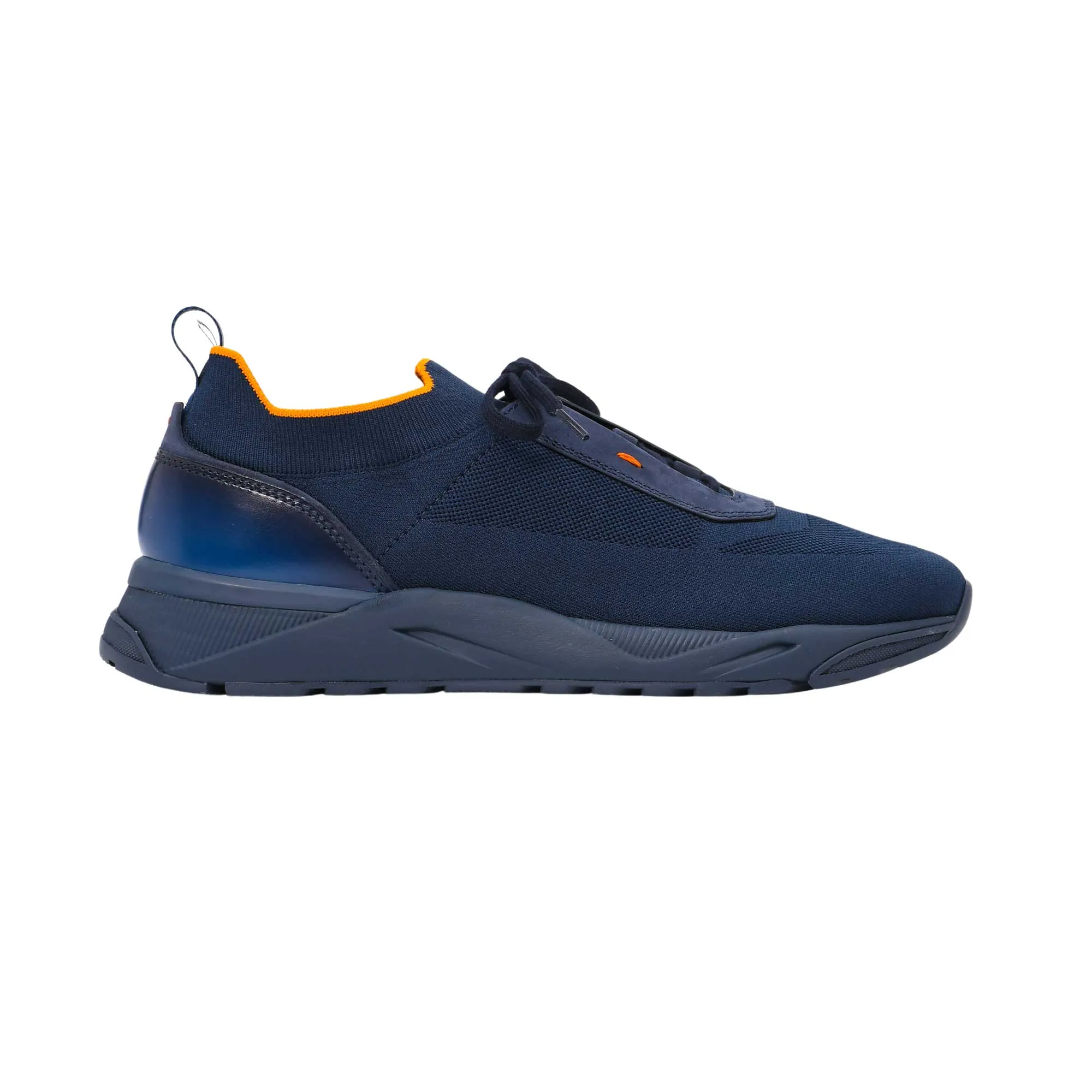 Santoni Men's Knit Blue Sneaker