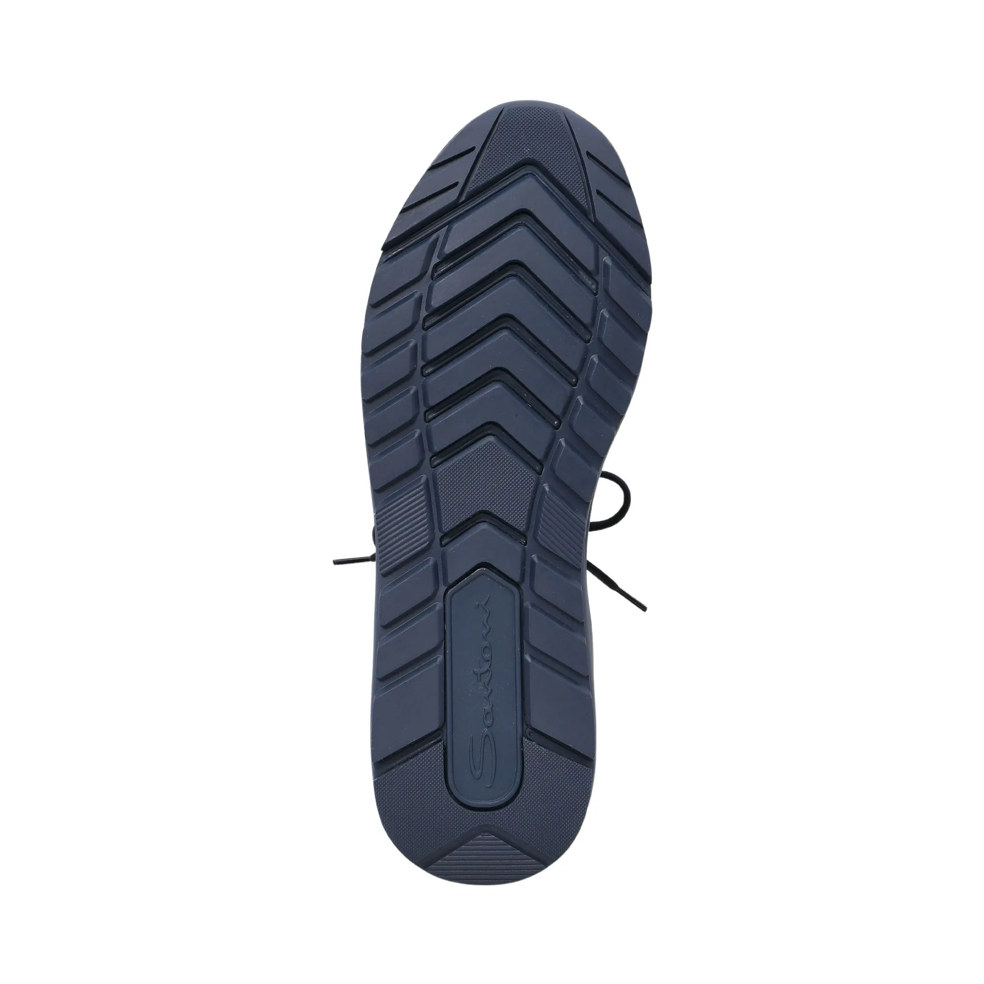 Santoni Men's Knit Blue Sneaker