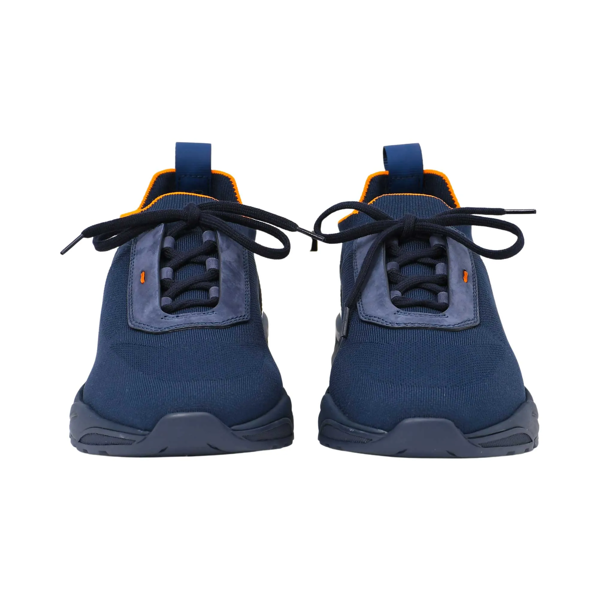 Santoni Men's Knit Blue Sneaker